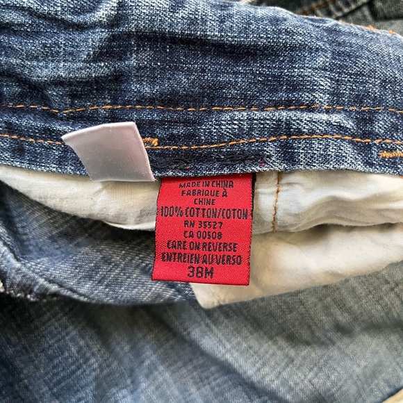 VTG Girbaud Shuttle Tape Straps Jeans Spellout Y2K 90s Silver Baggy Loose Wide - Picture 4 of 12